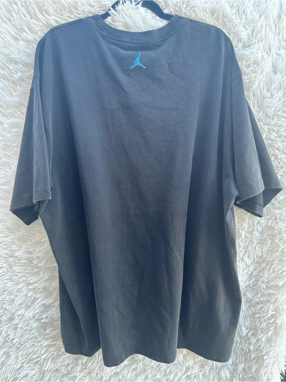 Jordan Vintage Graphic Tee with Michael Jordan Artwork - Black & Light Blue
